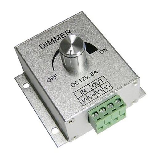 DC12-24V Max 8A, Aluminum Shell PWM Adjustable Brightness Light Switch Dimmer Controller For 4 Lines Flexible LED Strips DC12-24V Max 8A, Aluminum Shell PWM Adjustable Brightness Light Switch Dimmer Controller For 4 Lines Flexible LED Strips
